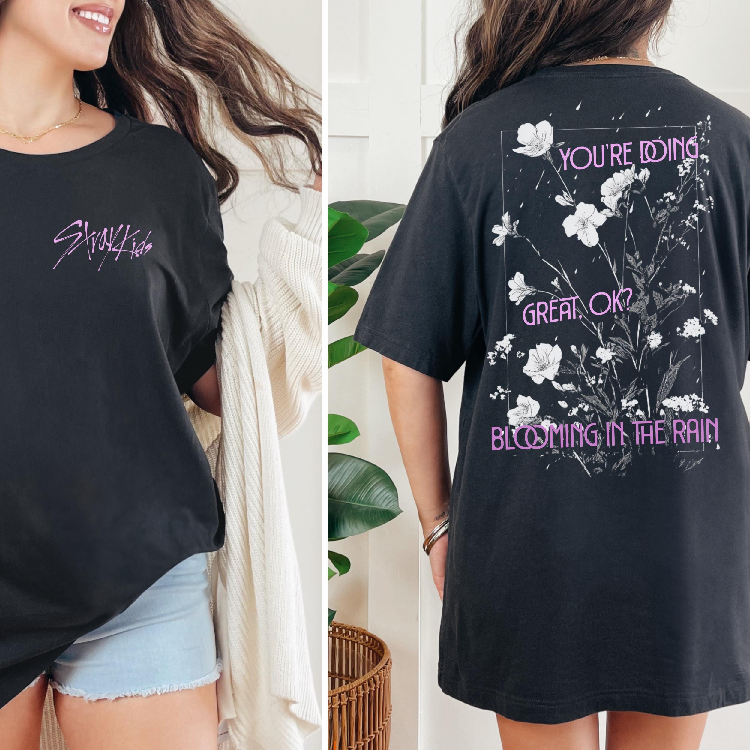 Stray Kids Blooming in the Rain Shirt | SKZ Floral Back Print Tee