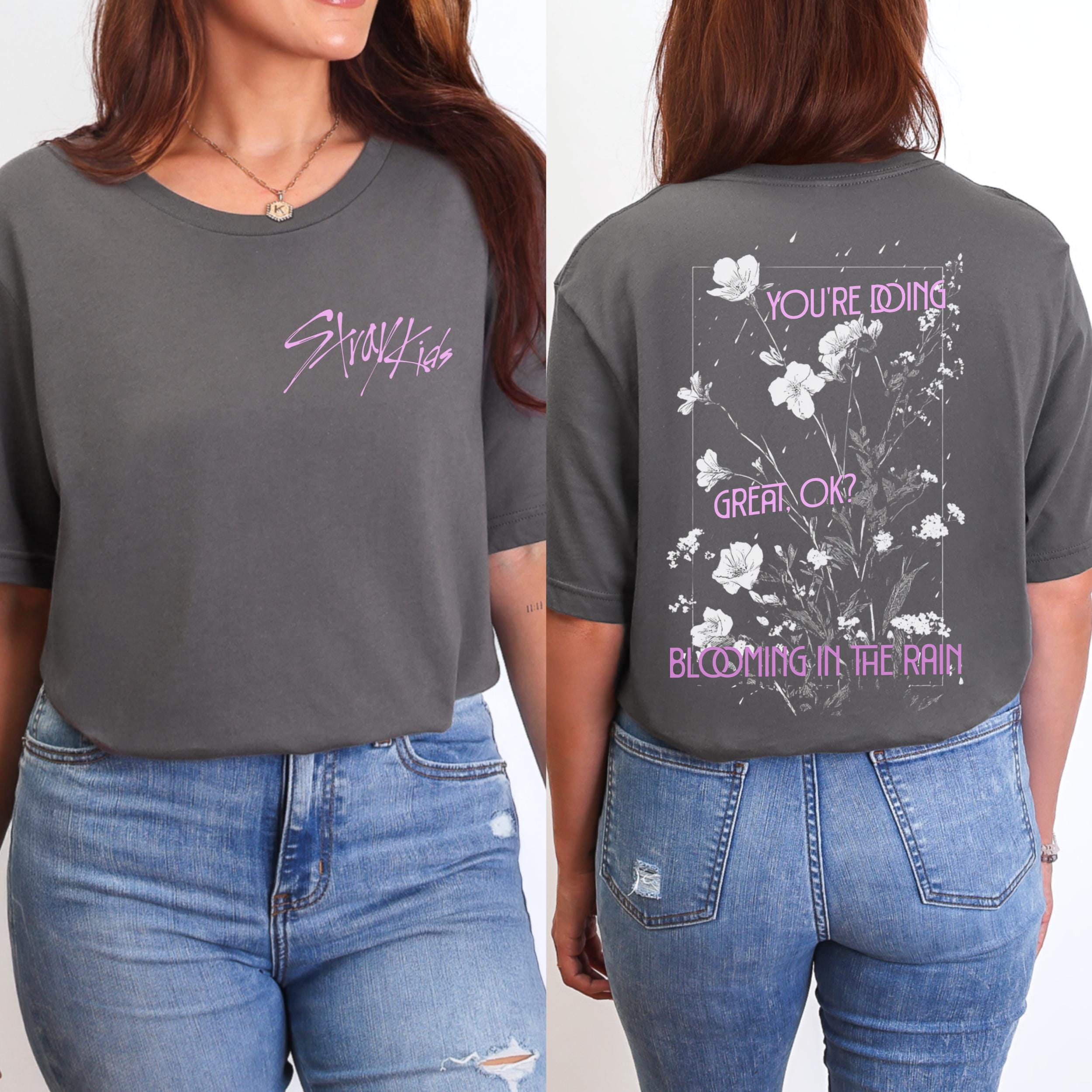 Stray Kids Blooming in the Rain Shirt | SKZ Floral Back Print Tee