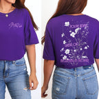 Stray Kids Blooming in the Rain graphic shirt featuring SKZ Floral Back Print Tee