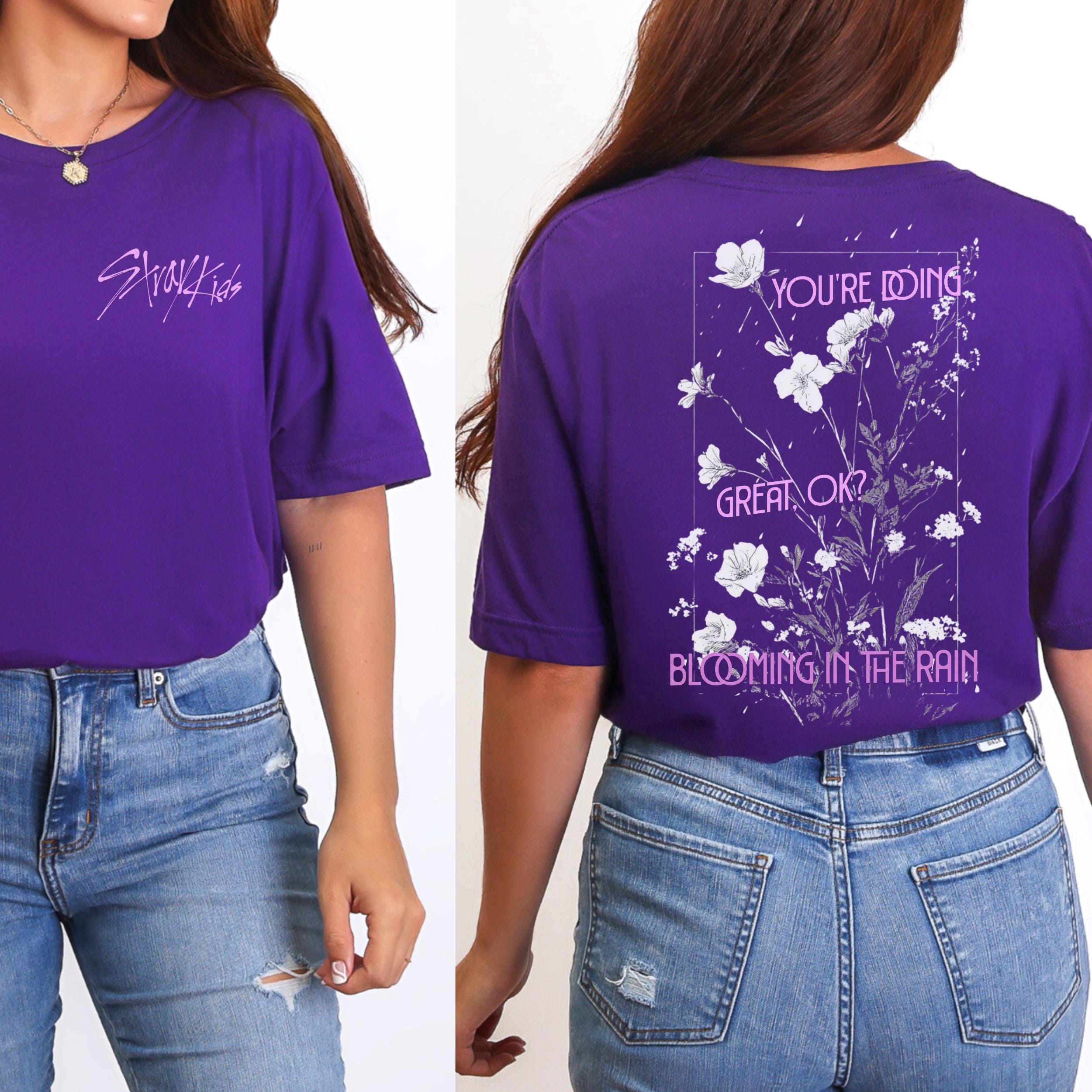 Stray Kids Blooming in the Rain Shirt | SKZ Floral Back Print Tee