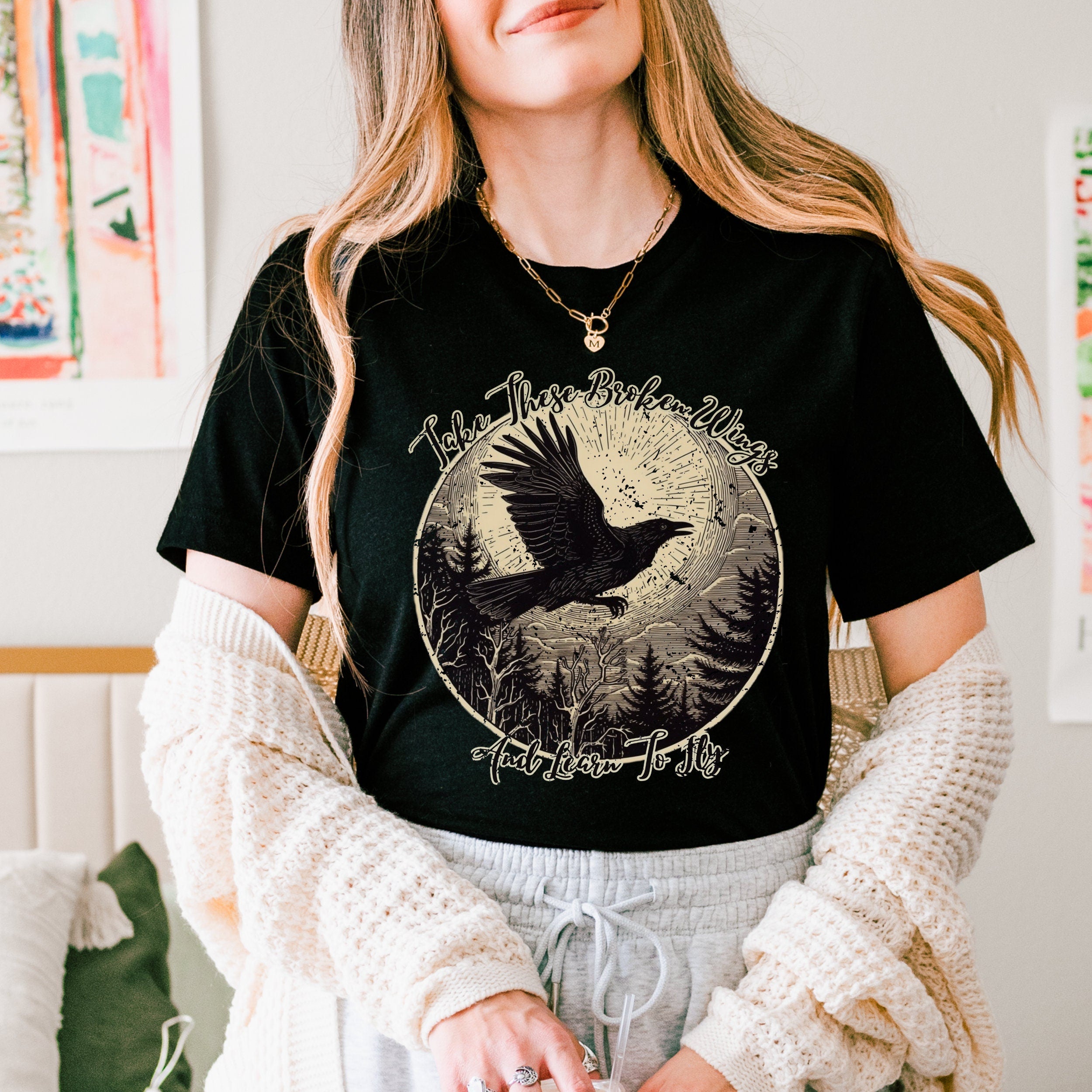 The Beatles Blackbird Shirt | Take These Broken Wings Graphic Tee