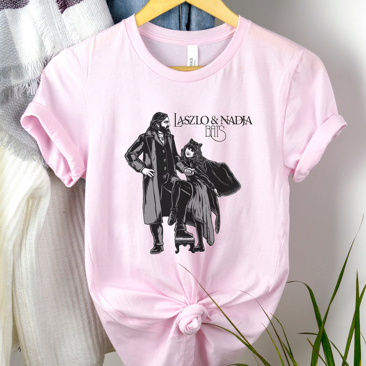 Laszlo & Nadja Bats graphic shirt featuring What We Do in the Shadows Vampire Tee
