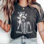 Skeleton Graphic graphic shirt featuring "I Exist Without My Consent" Gothic Skull