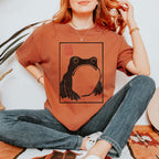 Frog Print T‑ graphic shirt featuring Minimal Japanese Stamp Illustration