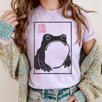 Frog Print T‑ graphic shirt featuring Minimal Japanese Stamp Illustration