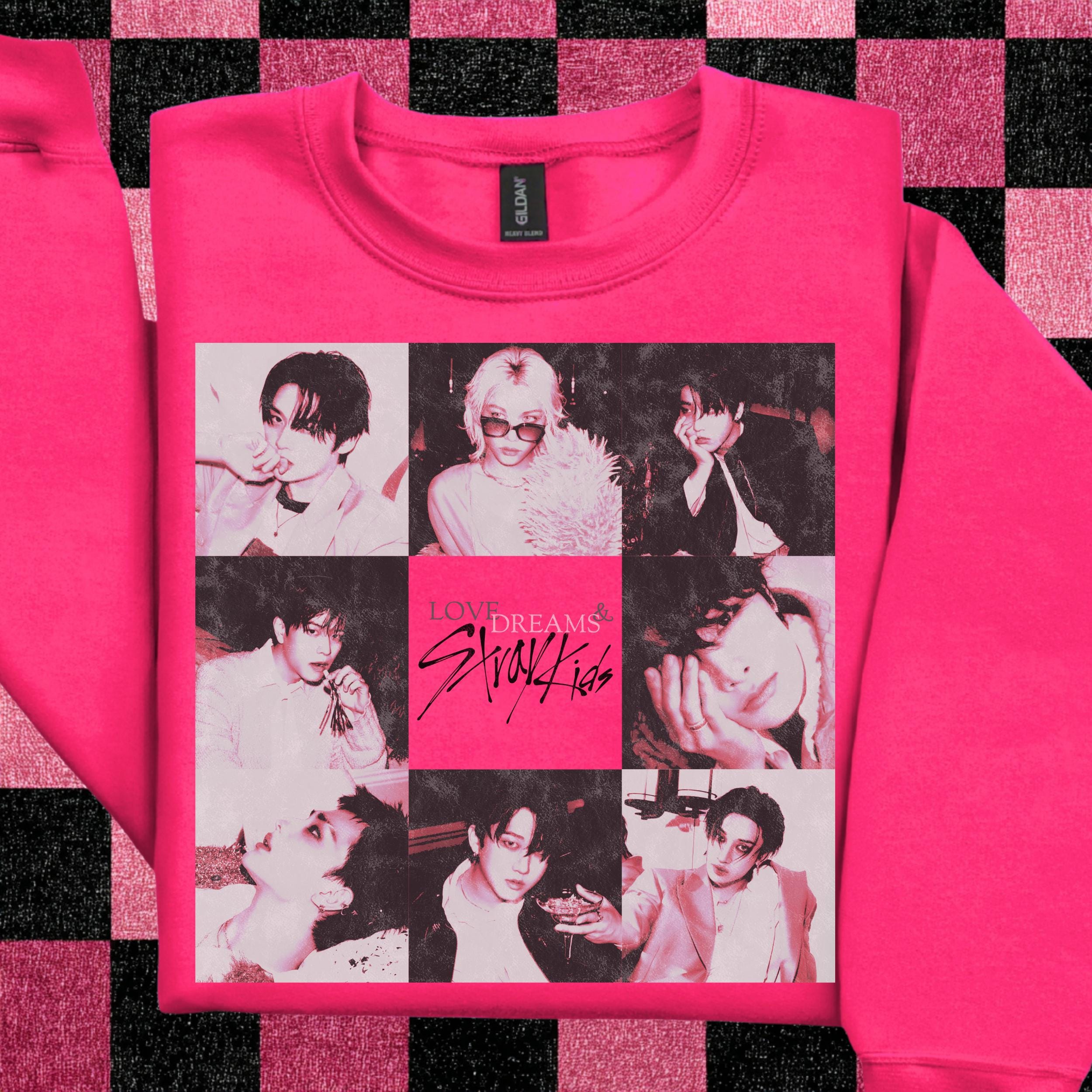 Stray Kids Collage Sweatshirt | Love Dreams Stray Kids Kpop Fan Crewneck, Soft Aesthetic Idol Grid Sweatshirt, Stay Gift