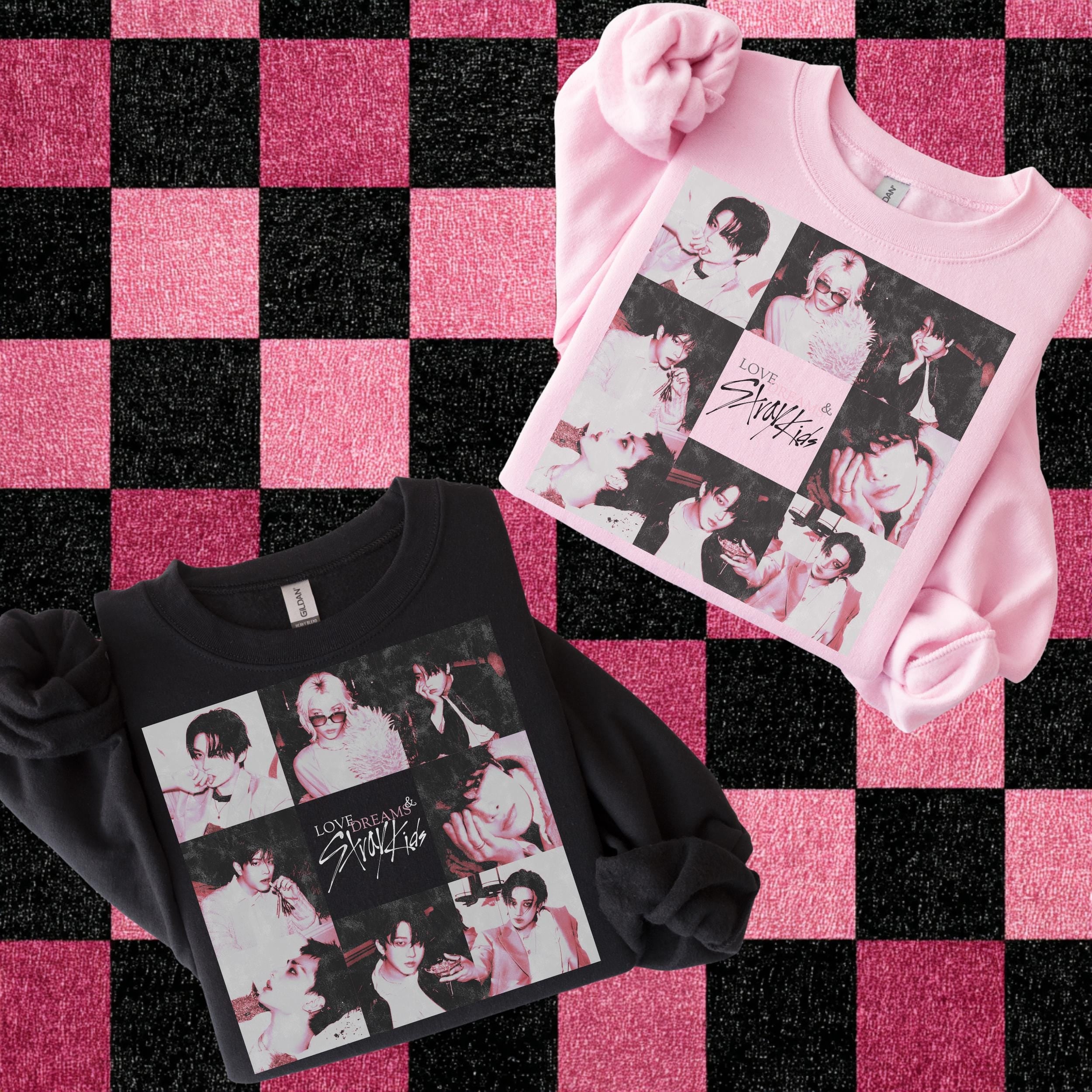 Stray Kids Collage Sweatshirt | Love Dreams Stray Kids Kpop Fan Crewneck, Soft Aesthetic Idol Grid Sweatshirt, Stay Gift