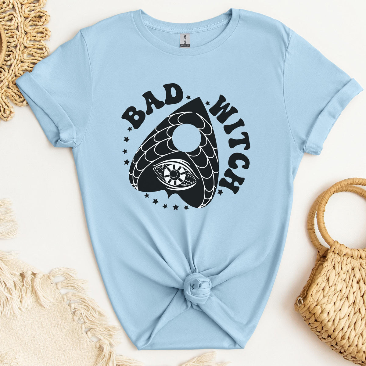 Bad Witch graphic shirt featuring Gothic Ouija Planchette Tee for Witches &