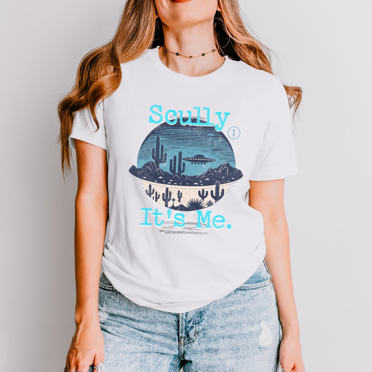 Scully It's Me graphic shirt featuring Funny X-Files Shirt in Light Blue