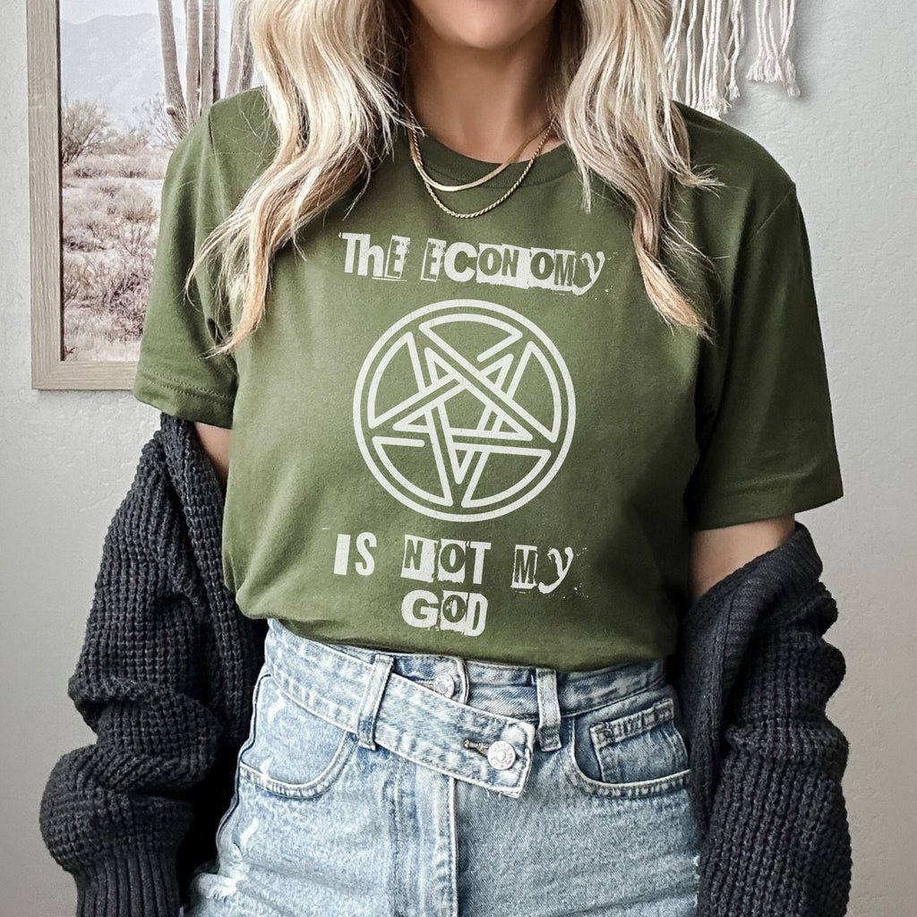 The Economy Is Not My God Pentagram Graphic graphic shirt featuring Anticapitalist Feminist Shirt