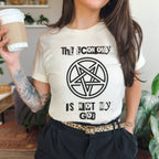 The Economy Is Not My God Pentagram Graphic graphic shirt featuring Anticapitalist Feminist Shirt in Berry