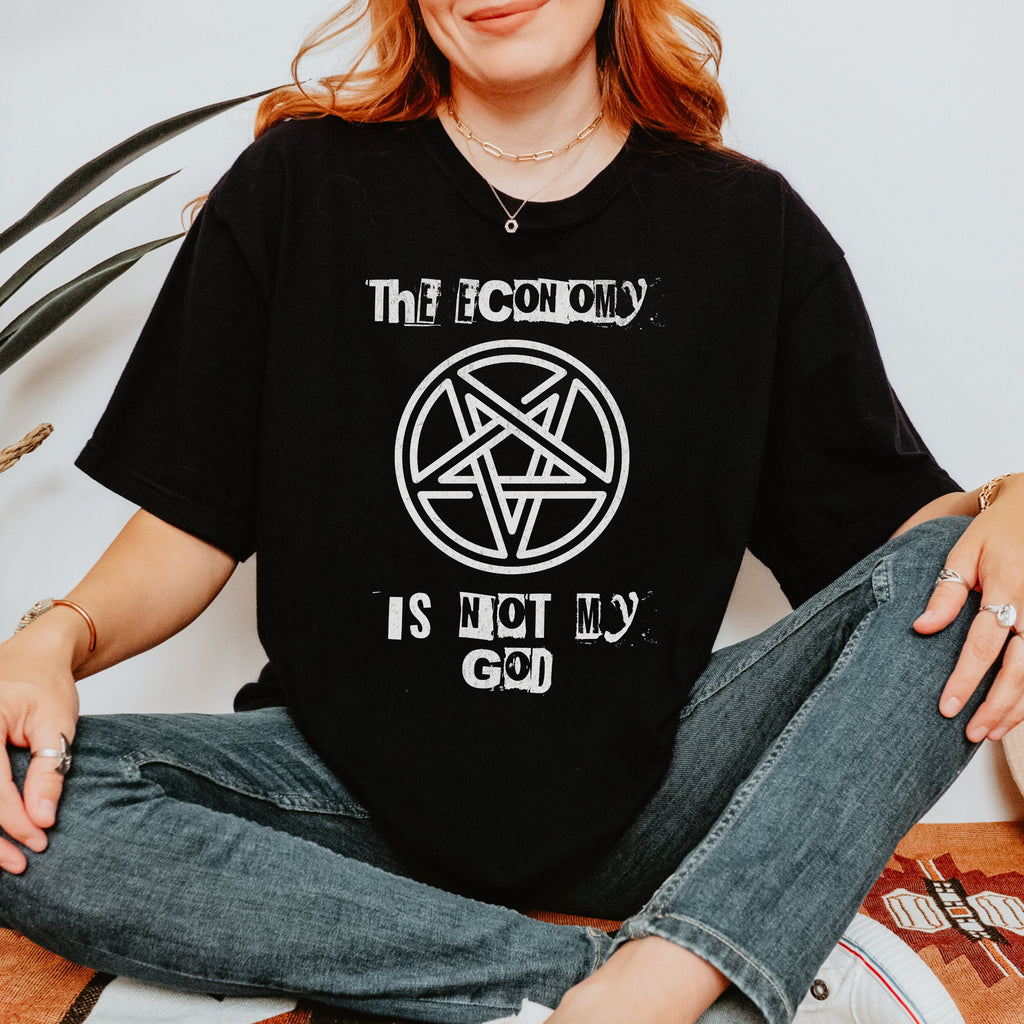 The Economy Is Not My God Pentagram Graphic graphic shirt featuring Anticapitalist Feminist Shirt