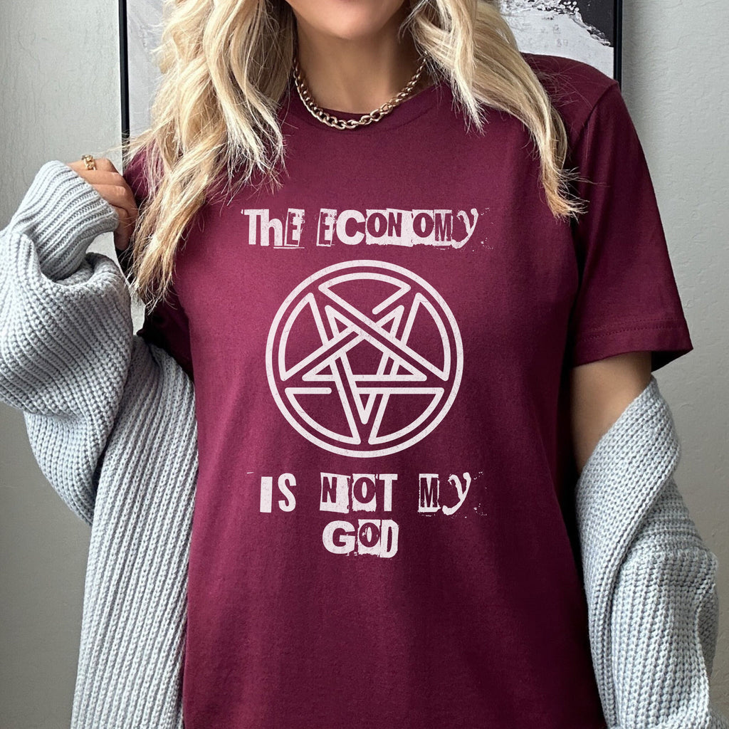 The Economy Is Not My God Pentagram Graphic graphic shirt featuring Anticapitalist Feminist Shirt