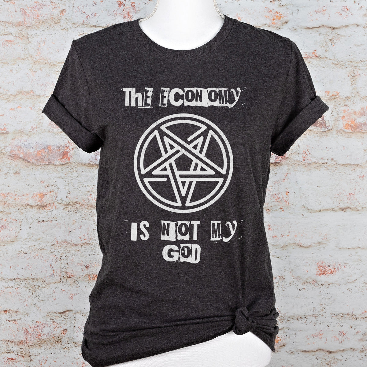 The Economy Is Not My God Pentagram Graphic graphic shirt featuring Anticapitalist Feminist Shirt