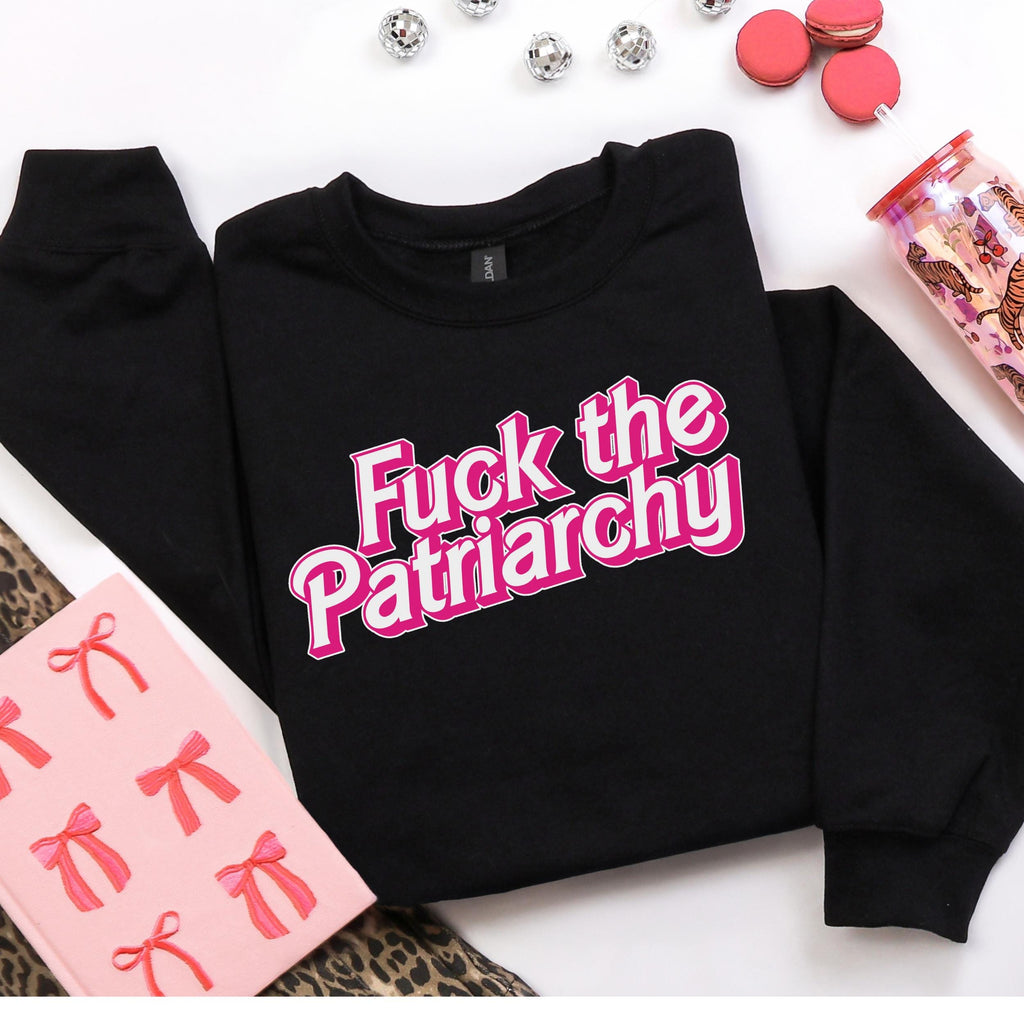 Fuck the Patriarchy graphic sweatshirt featuring Feminist Statement Pullover