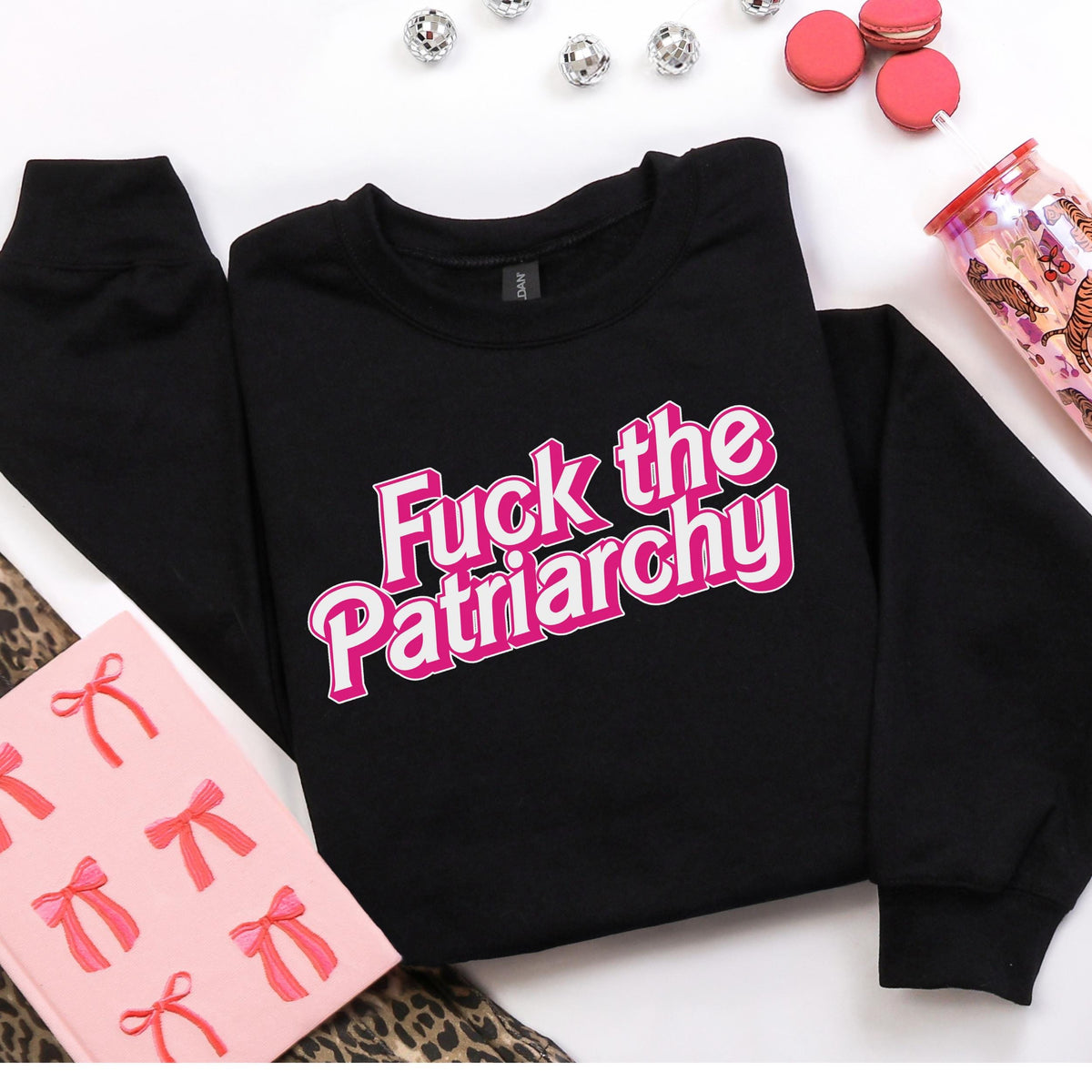 Fuck the Patriarchy graphic sweatshirt featuring Feminist Statement Pullover