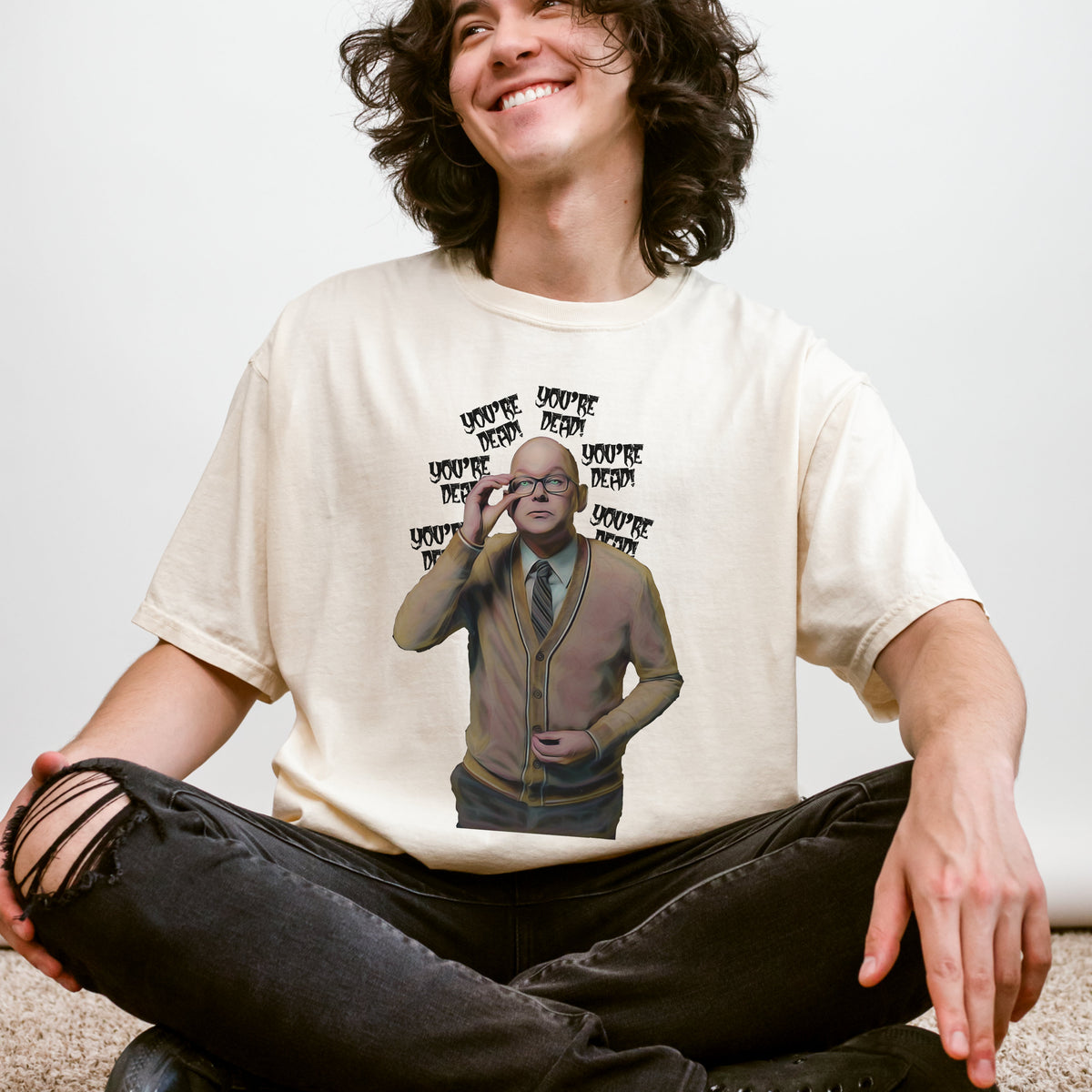 Colin Robinson You’re Dead graphic shirt featuring What We Do in the Shadows Graphic Tee in Crunchberry