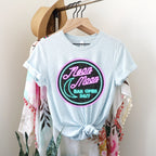 Neon Moon graphic shirt featuring 'Neon Moon Bar Open 24/7' Retro Neon Sign