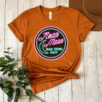Neon Moon graphic shirt featuring 'Neon Moon Bar Open 24/7' Retro Neon Sign