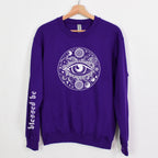 Mystic Eye graphic sweatshirt featuring Celestial All-Seeing Eye Graphic