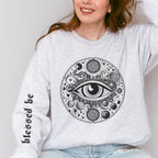 Mystic Eye graphic sweatshirt featuring Celestial All-Seeing Eye Graphic