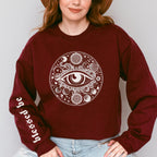 Mystic Eye graphic sweatshirt featuring Celestial All-Seeing Eye Graphic