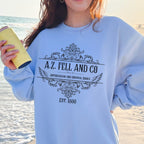 A.Z. Fell and Co graphic sweatshirt featuring Good Omens Aziraphale Bookshop Crewneck