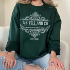 A.Z. Fell and Co graphic sweatshirt featuring Good Omens Aziraphale Bookshop Crewneck