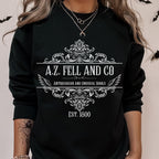 A.Z. Fell and Co graphic sweatshirt featuring Good Omens Aziraphale Bookshop Crewneck