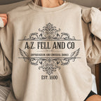 A.Z. Fell and Co graphic sweatshirt featuring Good Omens Aziraphale Bookshop Crewneck
