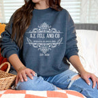 A.Z. Fell and Co graphic sweatshirt featuring Good Omens Aziraphale Bookshop Crewneck