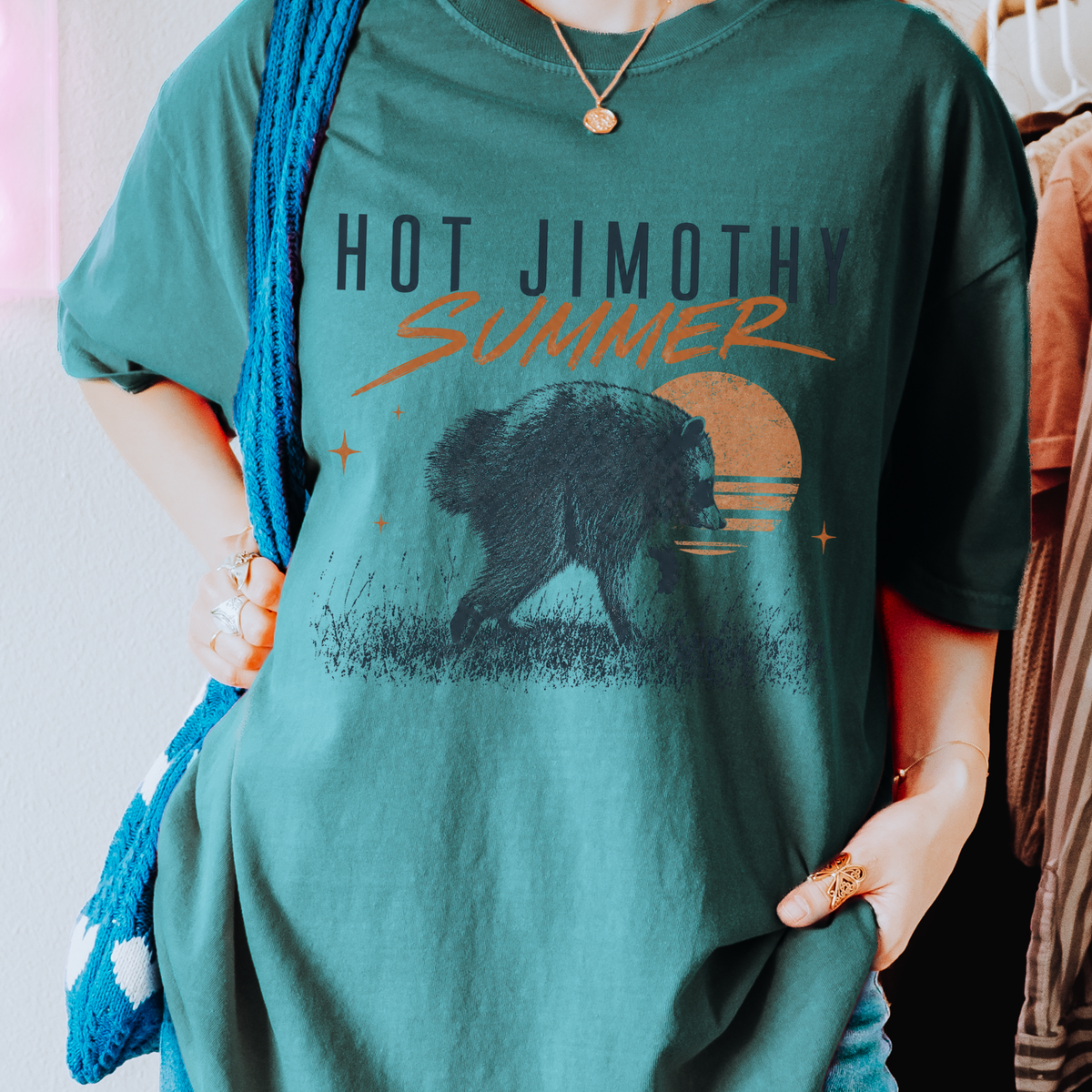 Hot Jimothy Summer Raccoon graphic shirt featuring Seattle Meme Comfort Colors Graphic Tee