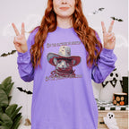 Rat Meme long sleeve graphic shirt featuring "On The Outside I'm Hootin'" Comfort Colors