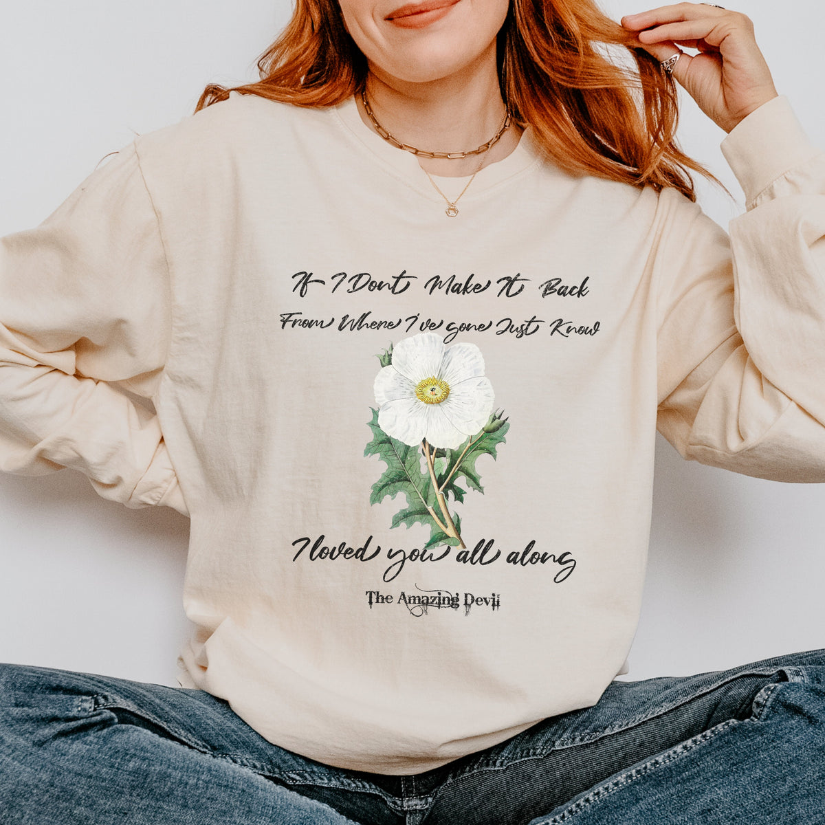Inkpot God" The Amazing Devil long sleeve graphic shirt featuring "If I Don't Make It Back" Comfort Colors