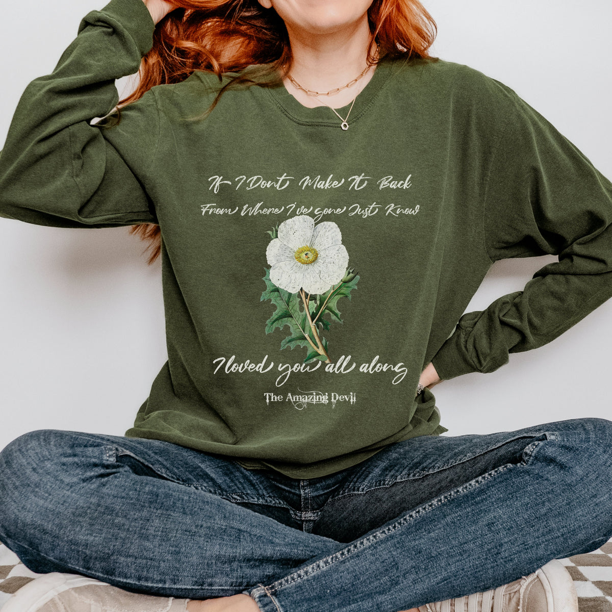 Inkpot God" The Amazing Devil long sleeve graphic shirt featuring "If I Don't Make It Back" Comfort Colors