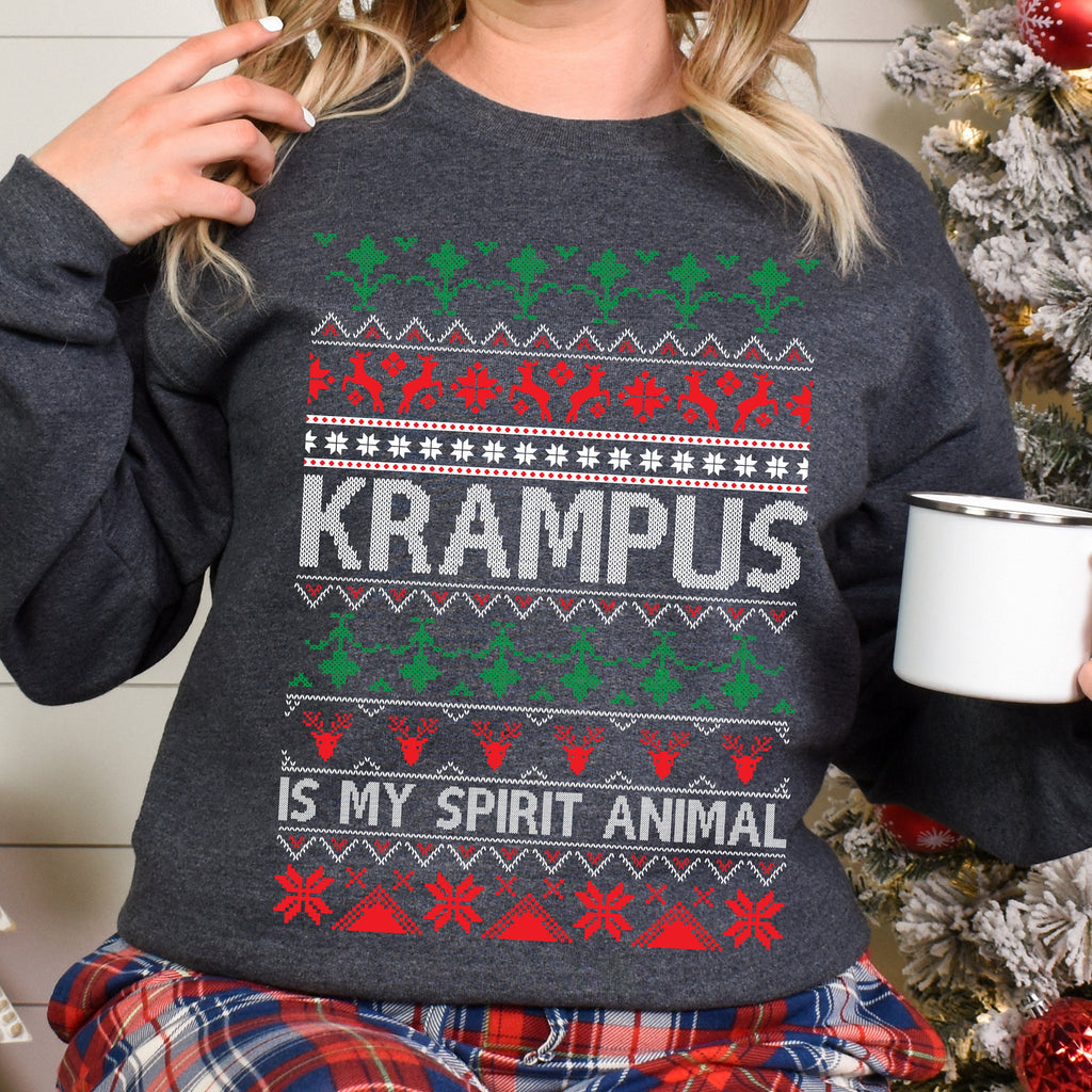 Krampus Ugly Christmas graphic sweatshirt featuring Alpine Folklore Saint Nicholas Vintage in Black