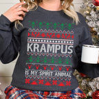 Krampus Ugly Christmas graphic sweatshirt featuring Alpine Folklore Saint Nicholas Vintage in Black