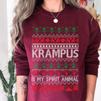 Krampus Ugly Christmas graphic sweatshirt featuring Alpine Folklore Saint Nicholas Vintage