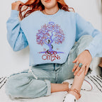 Good Omens Aziraphale & Crowley graphic sweatshirt featuring Tree of Knowledge Comfort Colors Sweatshirt