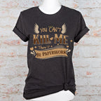 Good Omens Aziraphale graphic shirt featuring "There'll Be Paperwork" Fandom Tee