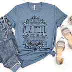 Good Omens A.Z. Fell and Co Antiquarian and Unusual graphic shirt featuring Aziraphale & Crowley Bookish Tee