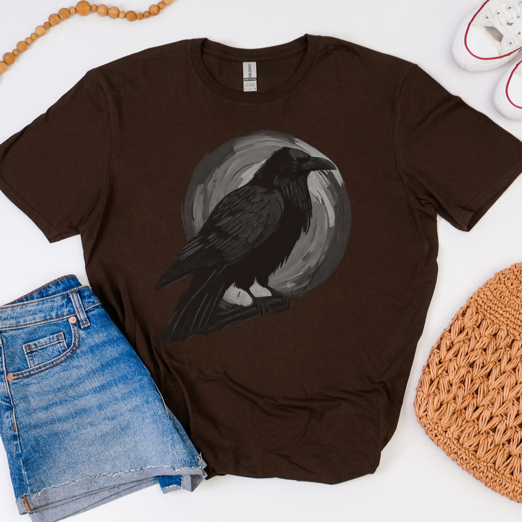 Dark Forest Raven Graphic graphic shirt featuring "Corvid Moon" Heavy Cotton Shirt