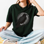 Dark Forest Raven Graphic graphic shirt featuring "Corvid Moon" Heavy Cotton Shirt in Charcoal