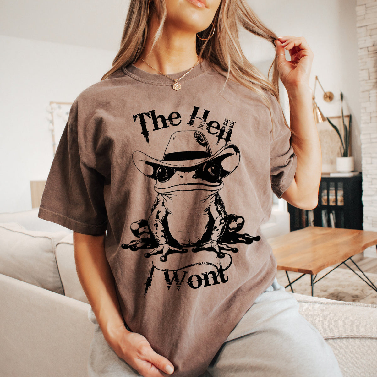 The Hell I Won't Western graphic shirt featuring Country Music Tee in Butter