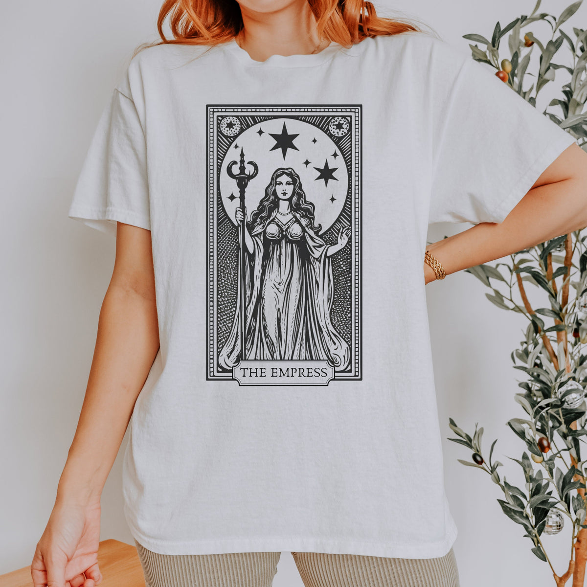 The Empress Tarot Card graphic shirt featuring Witchy Mystic Tee in Dark Heather
