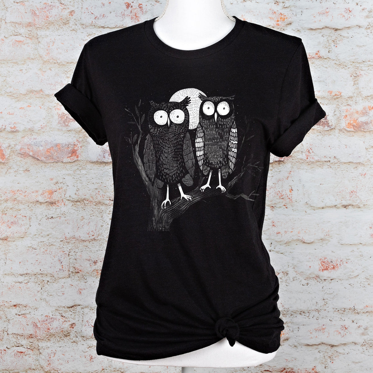 Cottagecore Owl graphic shirt featuring Trippy Gothic Alt Clothing in Black