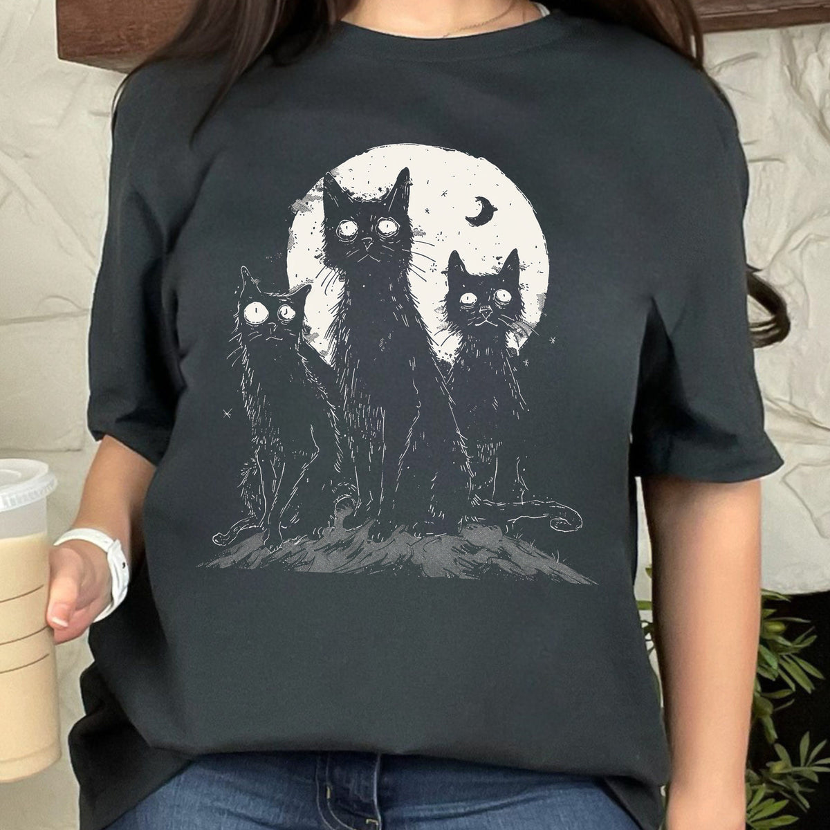 Witchy Weird Cat graphic shirt featuring Trippy Shirt