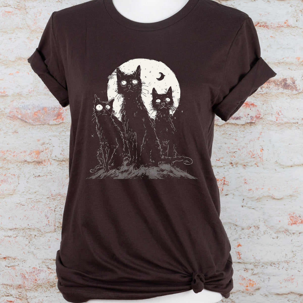 Witchy Weird Cat graphic shirt featuring Trippy Shirt in Army
