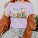 Book Worm Floral Bookish graphic shirt featuring Reader