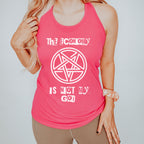 The Economy Is Not My God Activist graphic tank top featuring Pentagram Protest Political Shirt